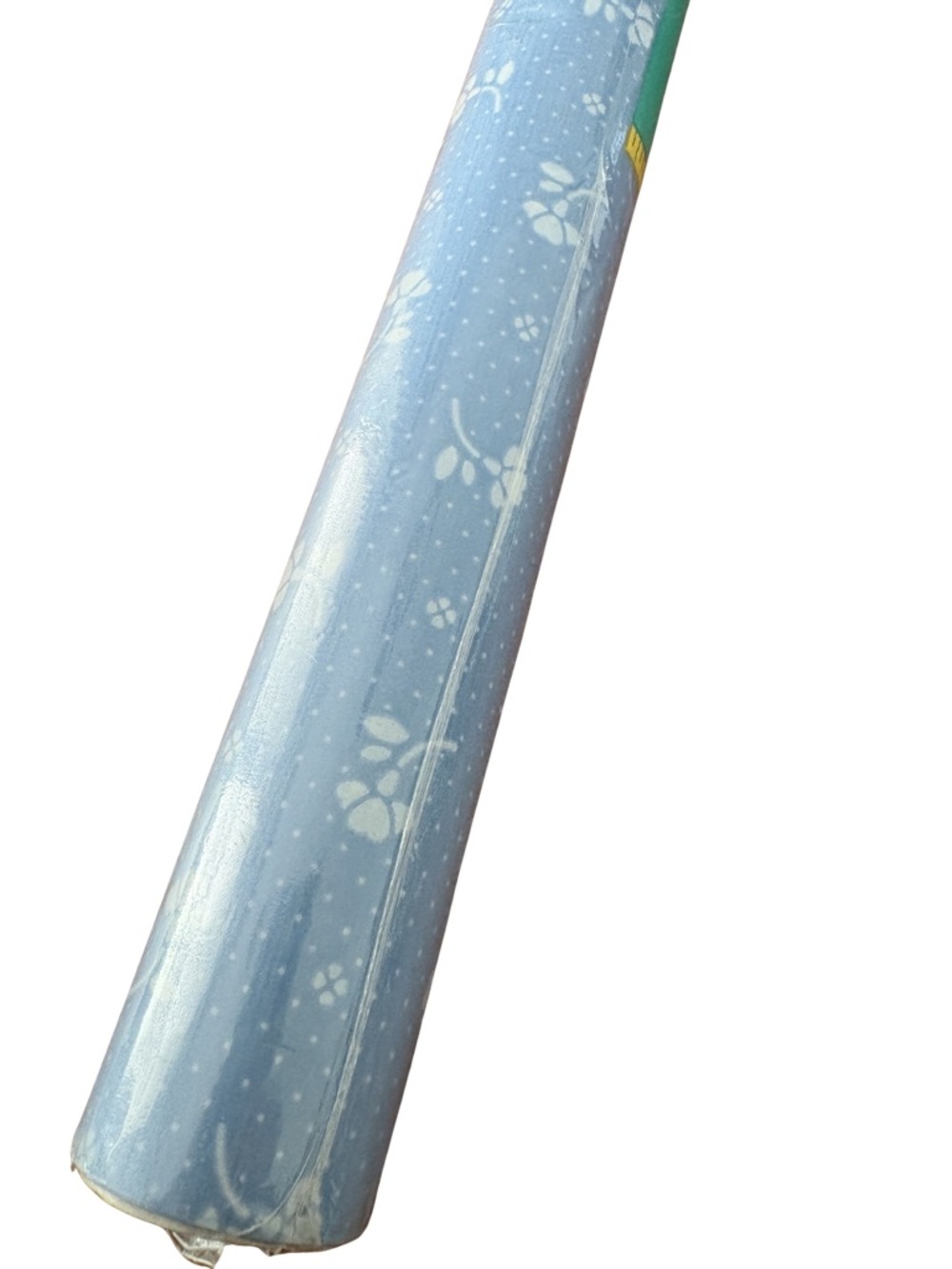 NOS Vintage Heather Blue Floral Rubbermaid Shelf Liner Roll